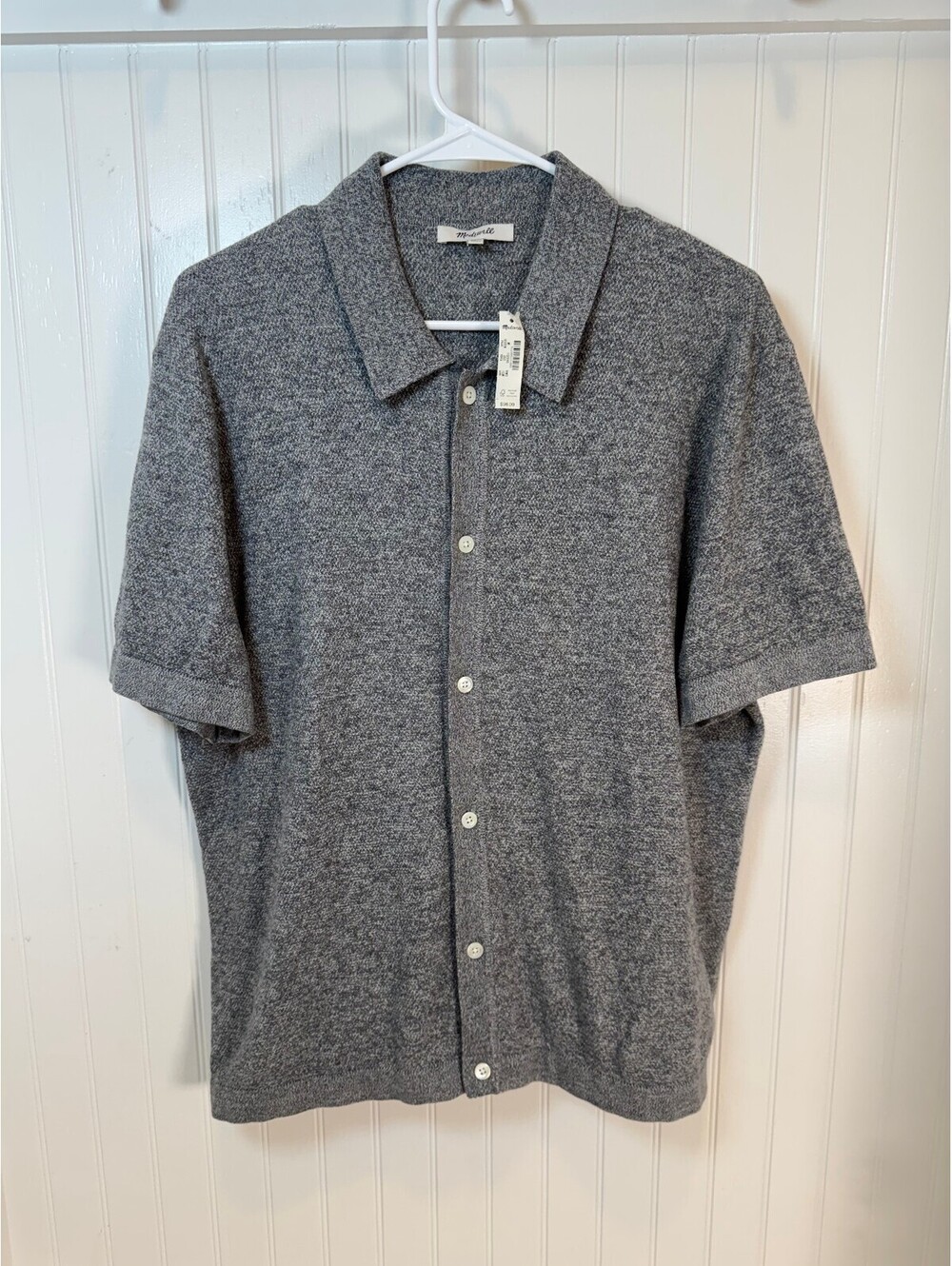 Madewell Gray Short Sleeve Button-Up Shirt Medium